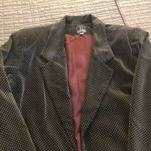 💯 cotton velvet black Polka Dot Blazer with Burgundy Lining